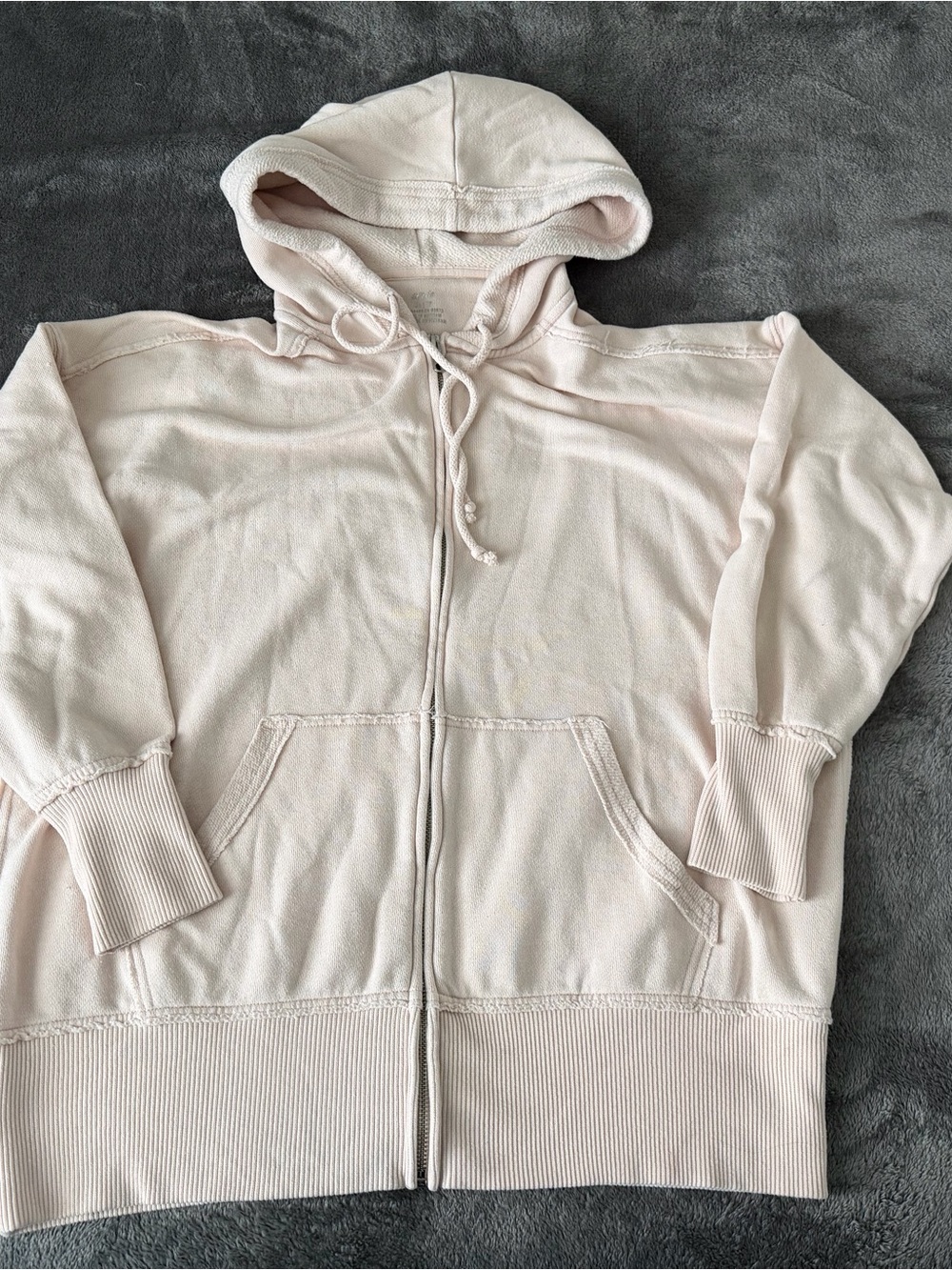 aerie Light pink Zip Front Hooded Sweater